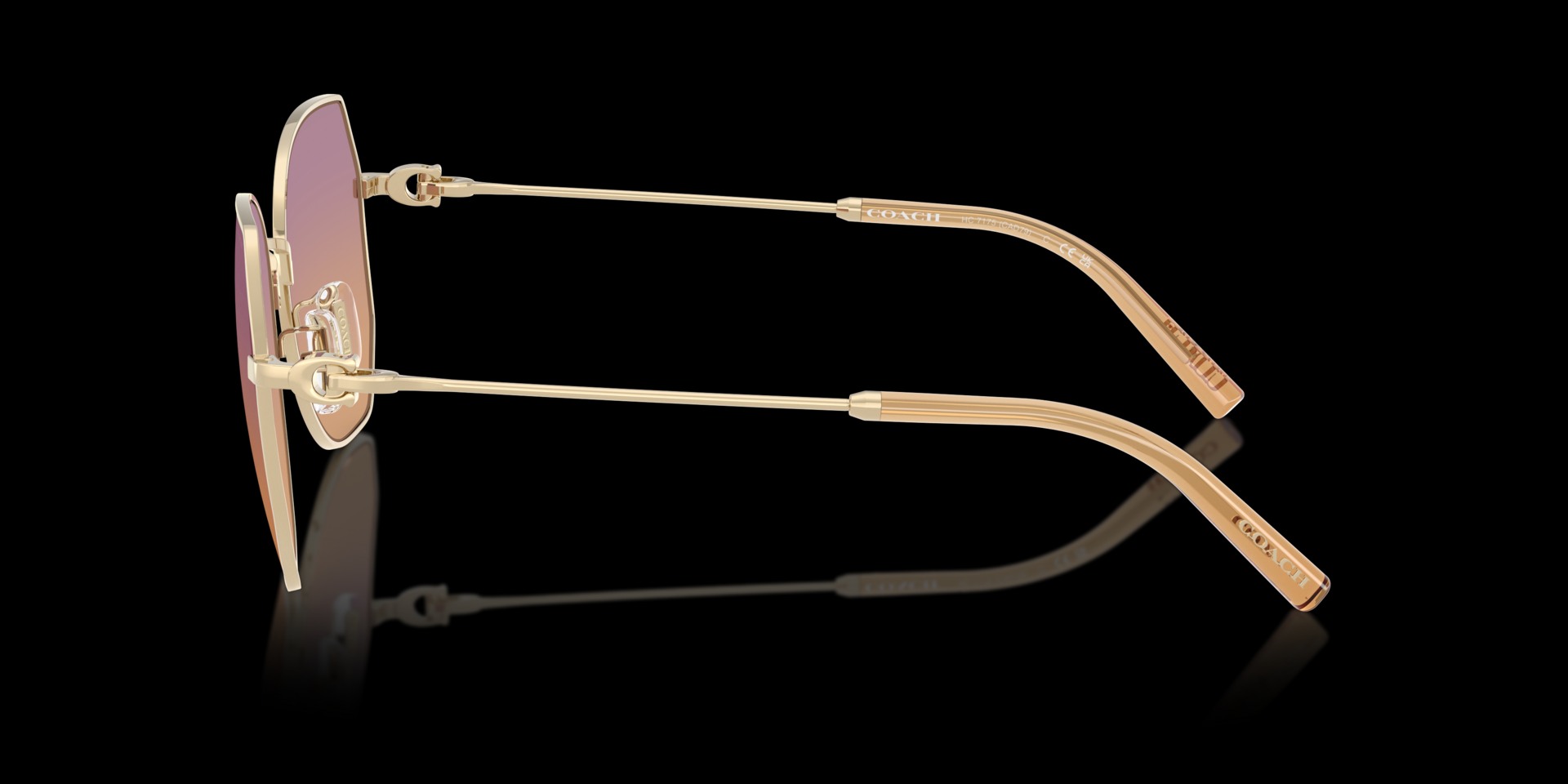 Coach Gold Metal Women Sunglass