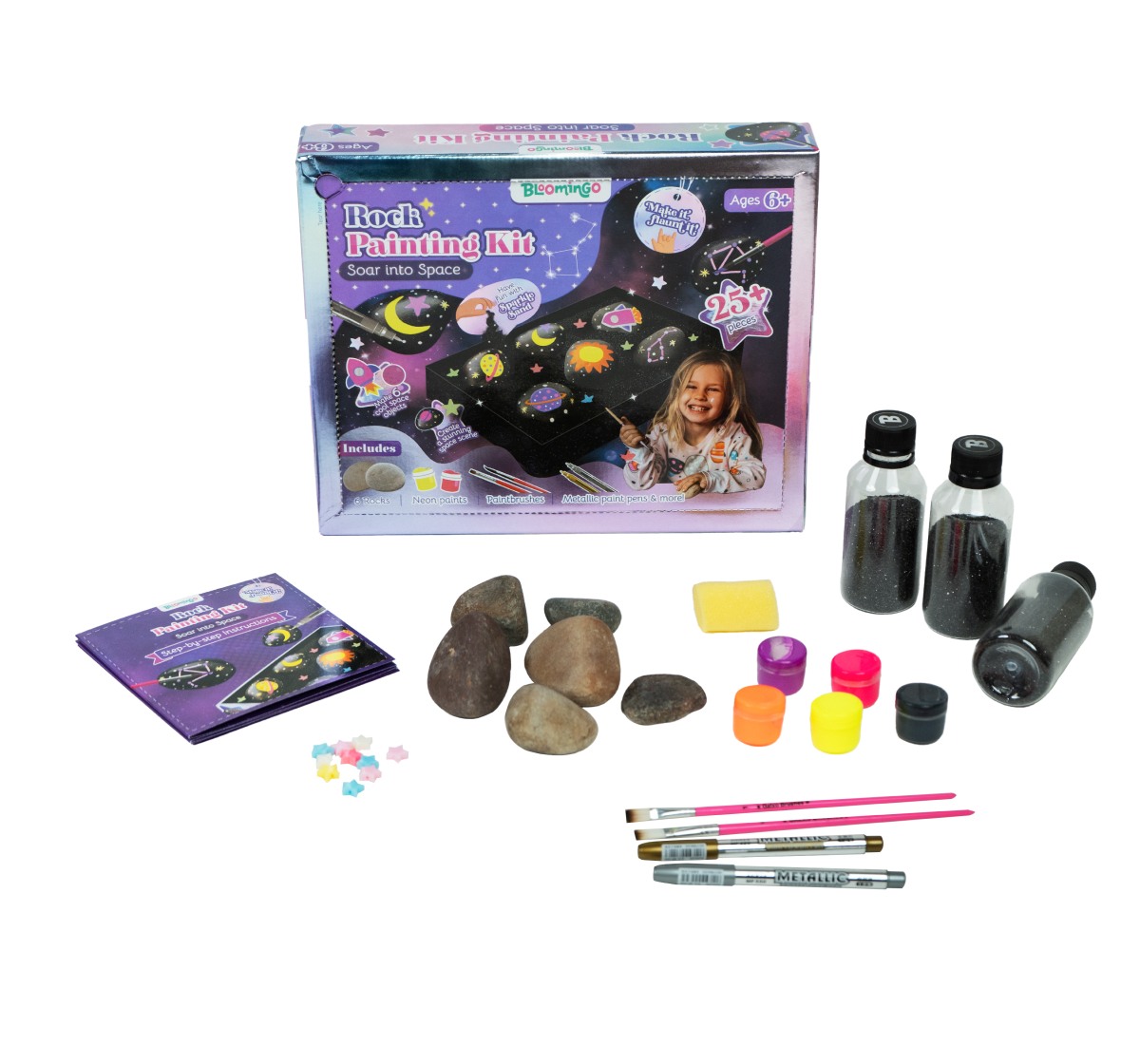 Bloomingo Rock Painting Kit - Soar Into Space, Art & Craft Kit, 6Y+