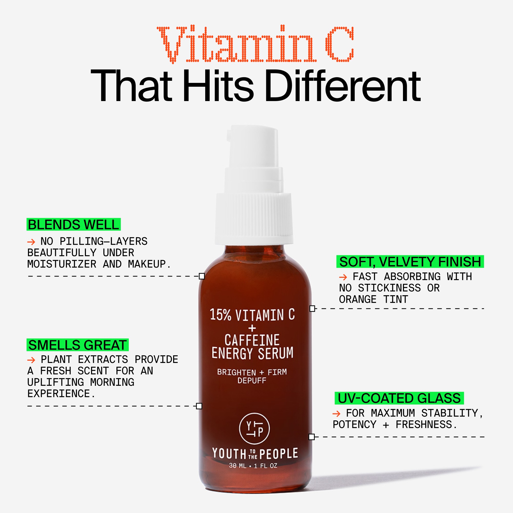 15% Vitamin C + Caffeine Energy Serum • 30ml