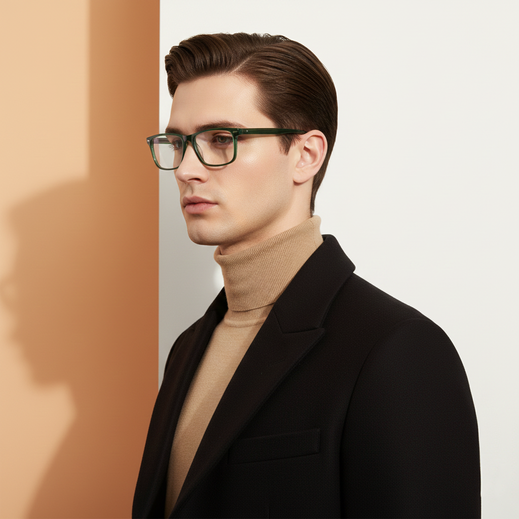 Green Rectangle Frame for Men +VIBE