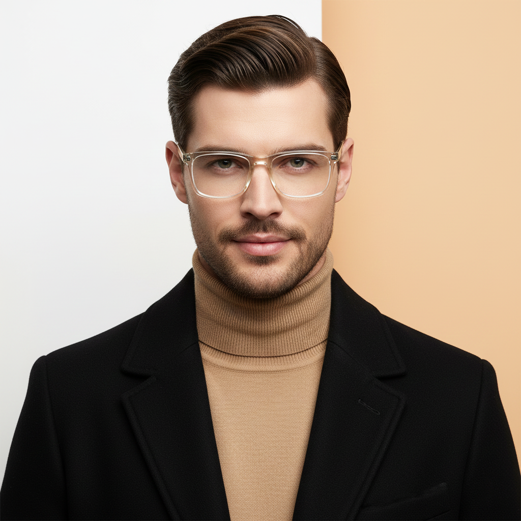 Champagne Rectangle Frame for Men +VIBE