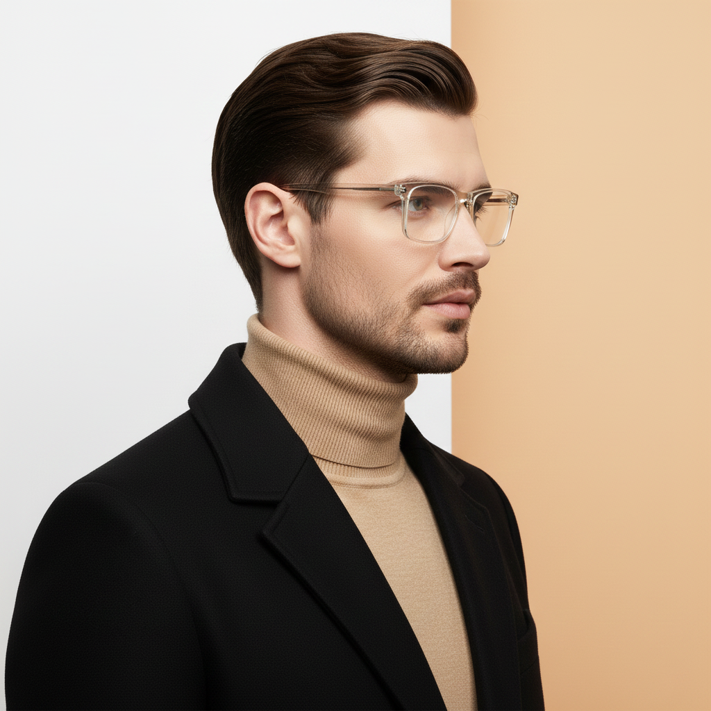 Champagne Rectangle Frame for Men +VIBE