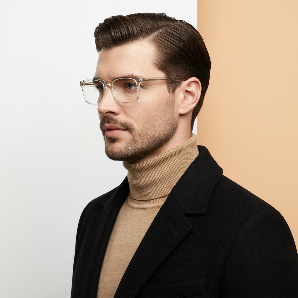 Champagne Rectangle Frame for Men +VIBE