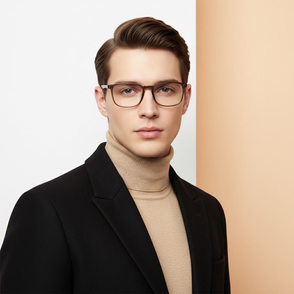 Brown Square Frame for Men +VIBE