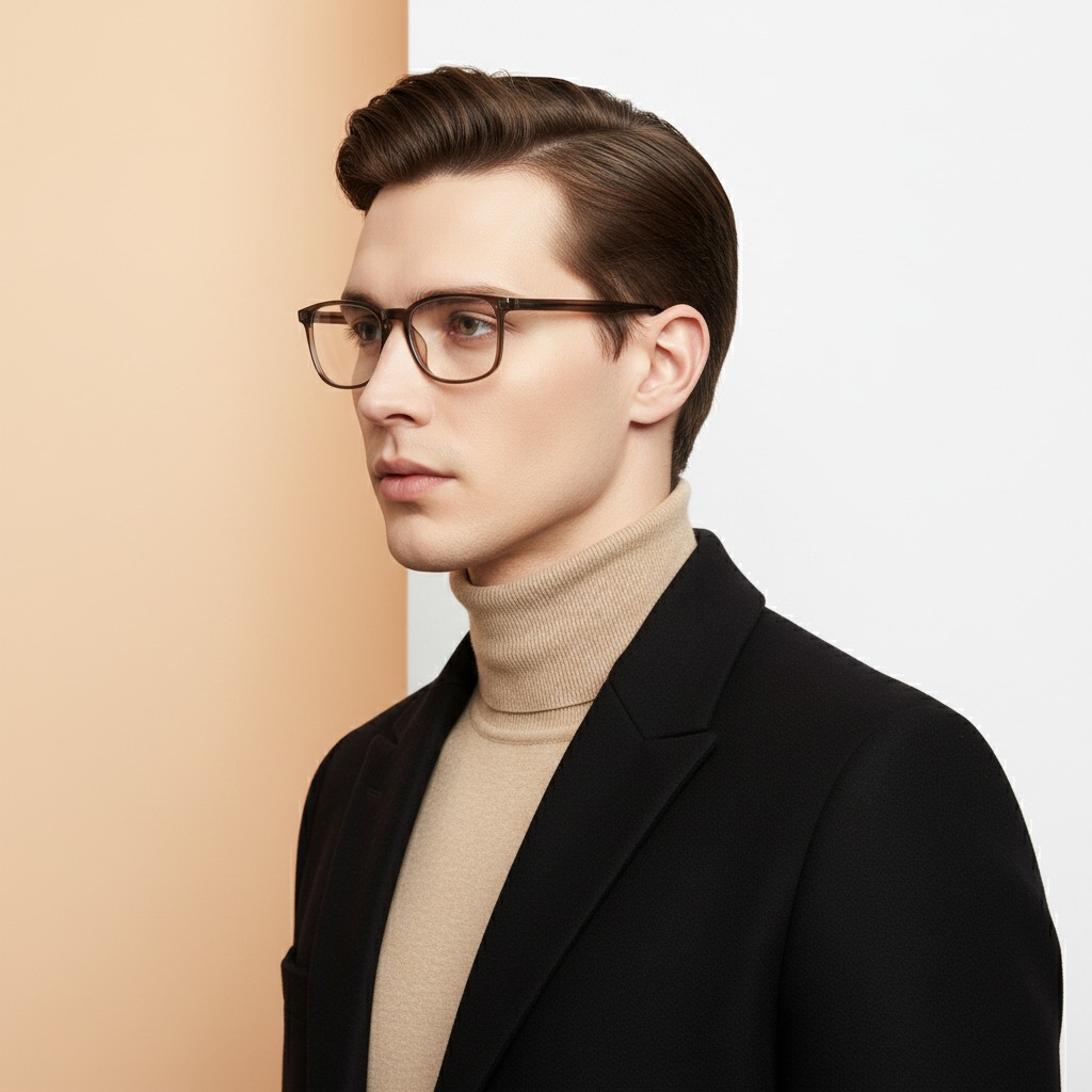 Brown Square Frame for Men +VIBE
