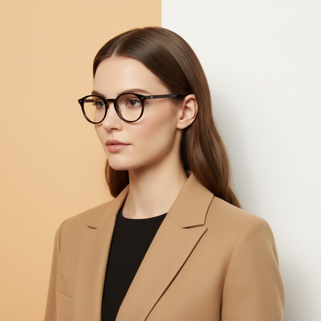 Black Round Frame for Women
