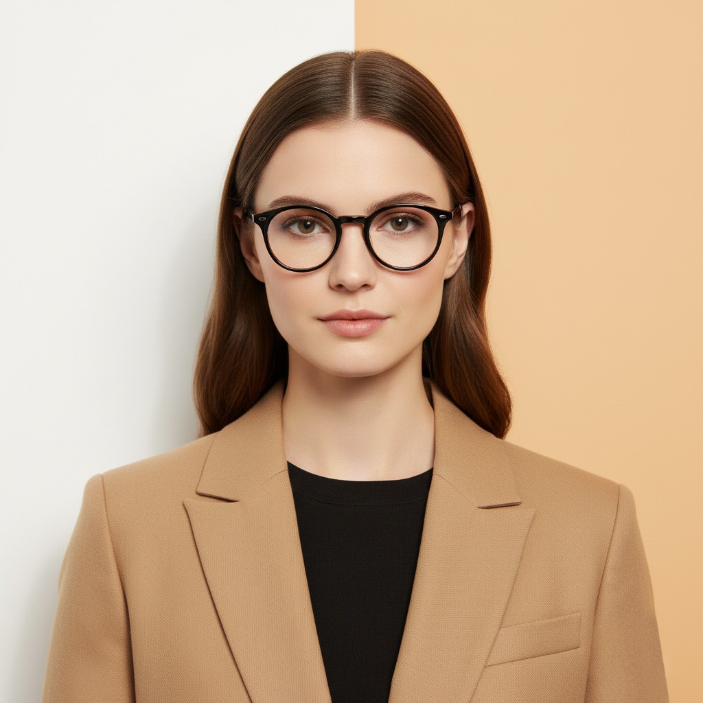 Black Round Frame for Women