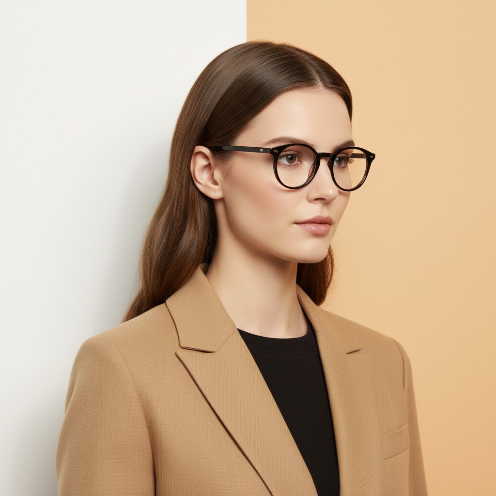 Black Round Frame for Women