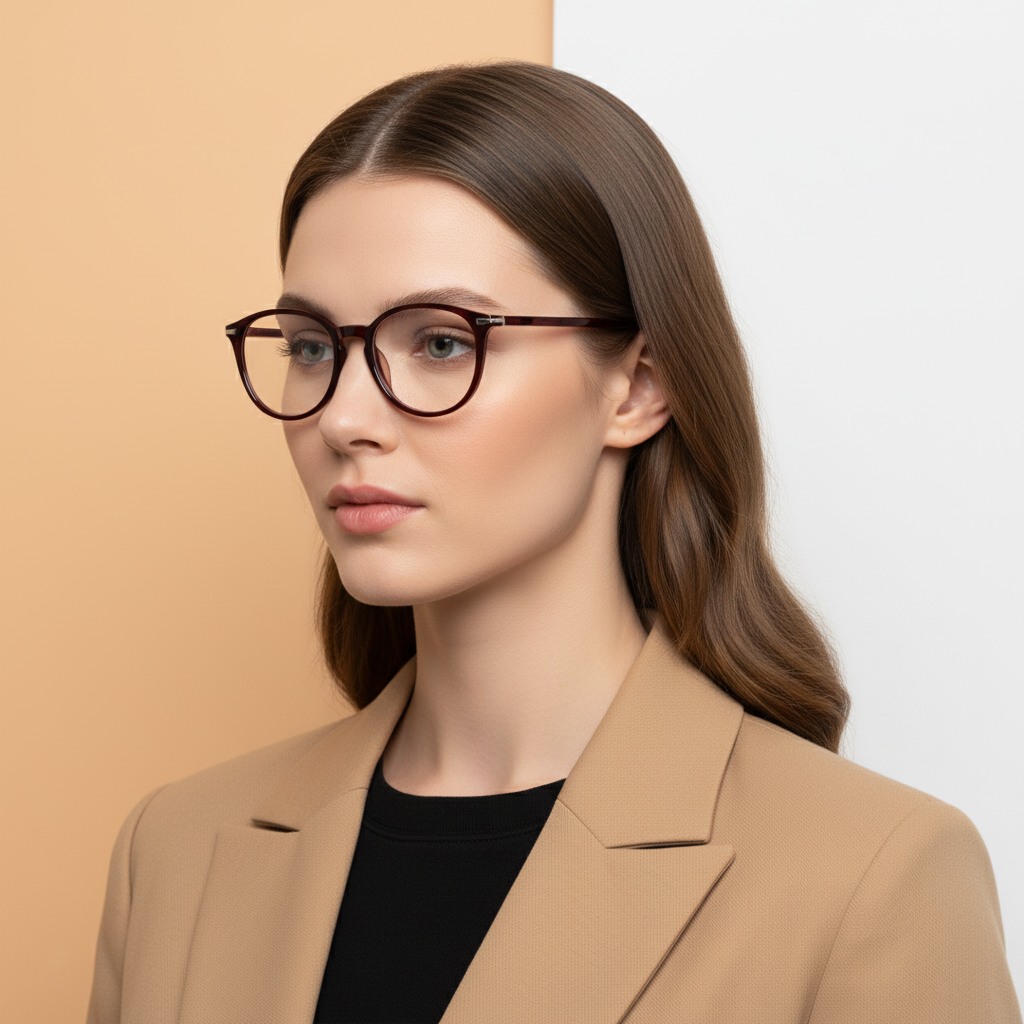 Red Round Frame for Women