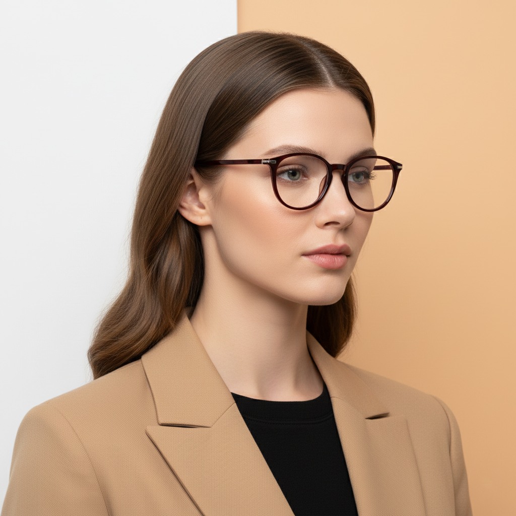 Red Round Frame for Women