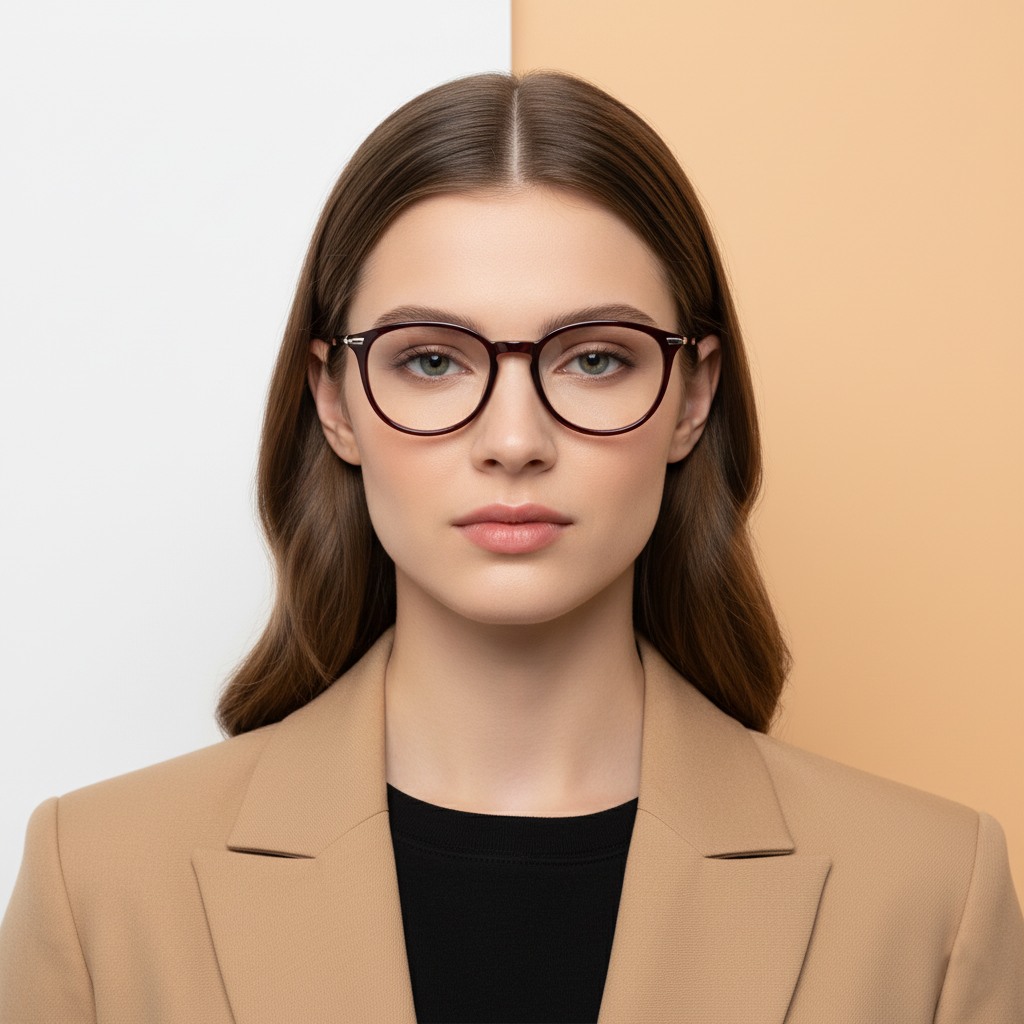 Red Round Frame for Women