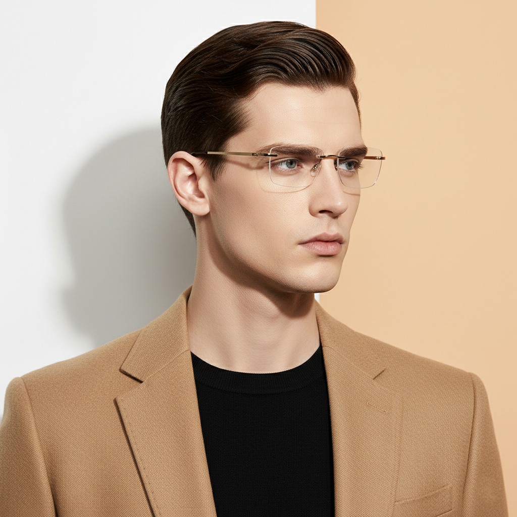 Gold Rectangle Frame for Men