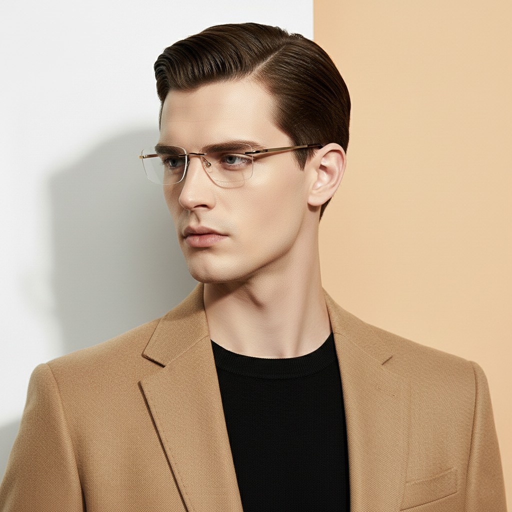 Gold Rectangle Frame for Men