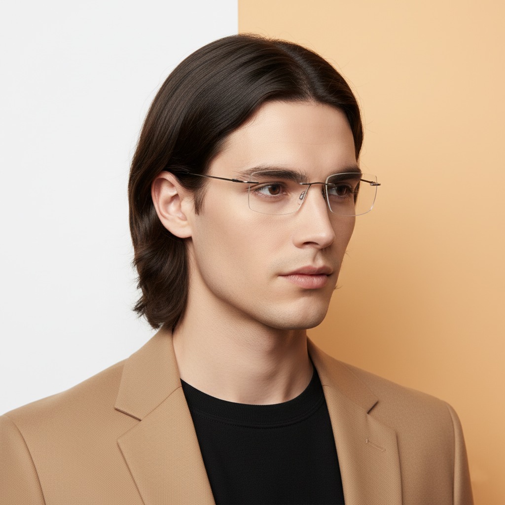 Silver Rectangle Frame for Men ELITE