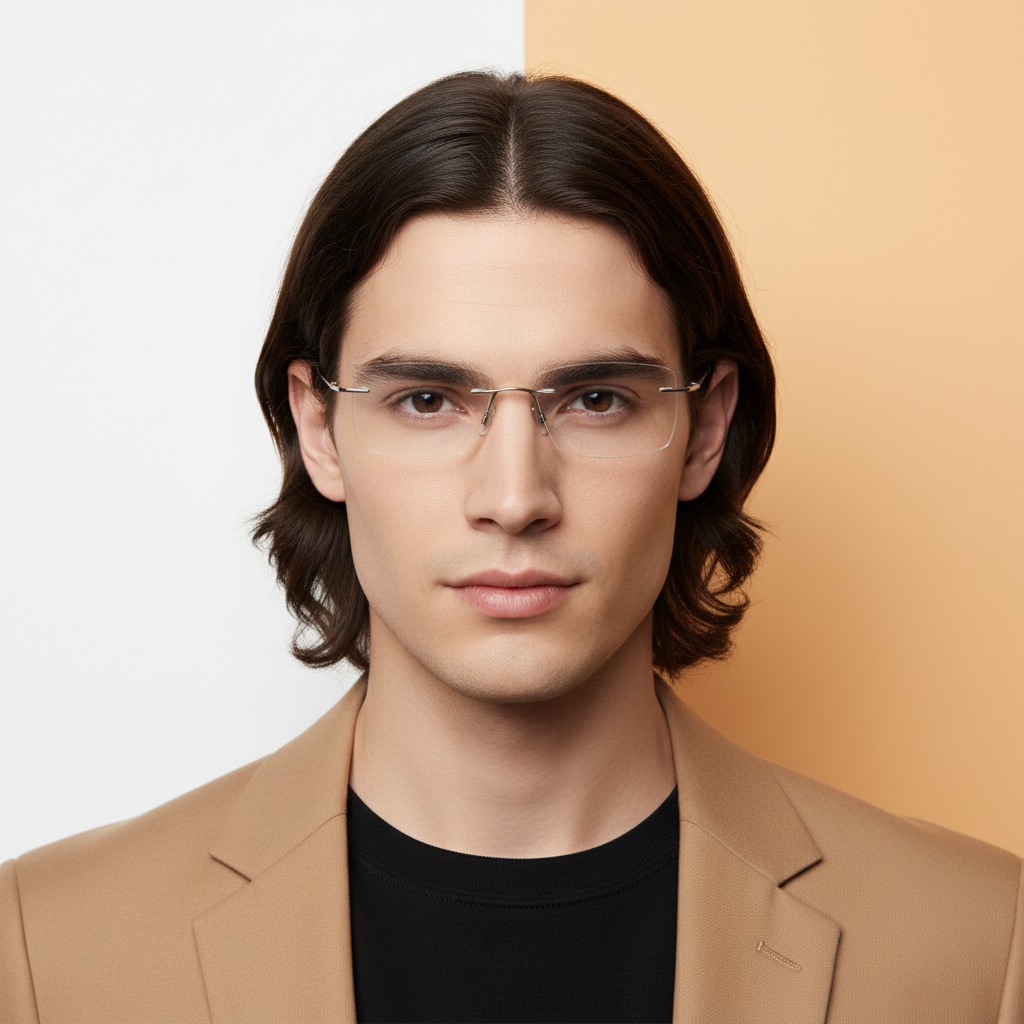 Silver Rectangle Frame for Men ELITE