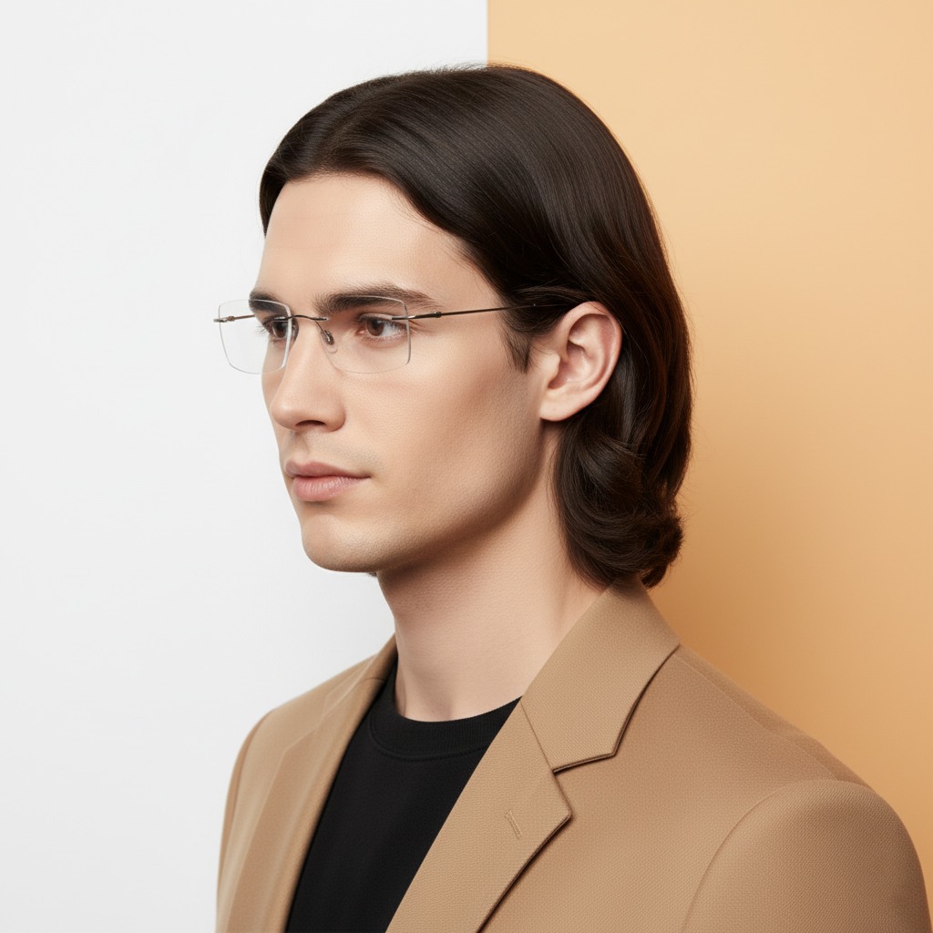 Silver Rectangle Frame for Men ELITE