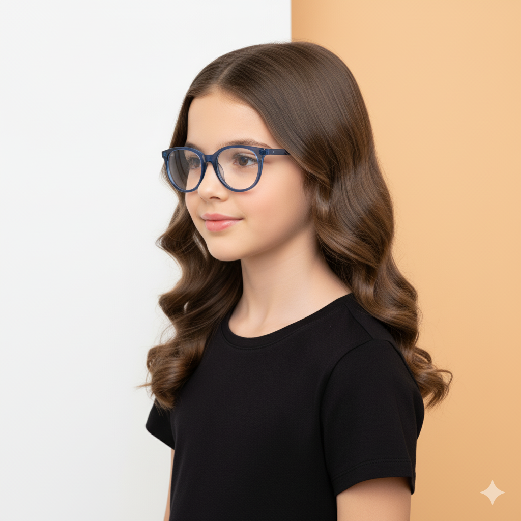 Blue Round Frame for Girls PopVue