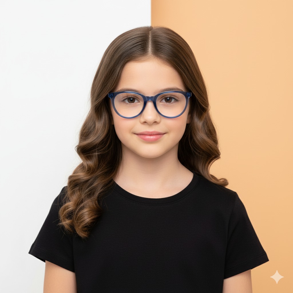 Blue Round Frame for Girls PopVue