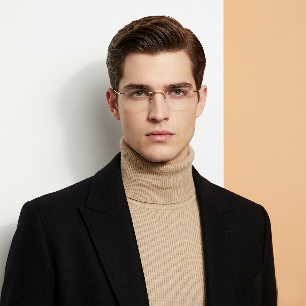 Gold Rectangle Frame for Men ELITE