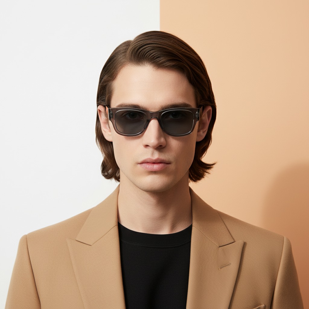 Grey Square Sunglasses for Unisex