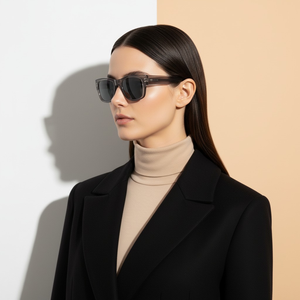 Grey Square Sunglasses for Unisex