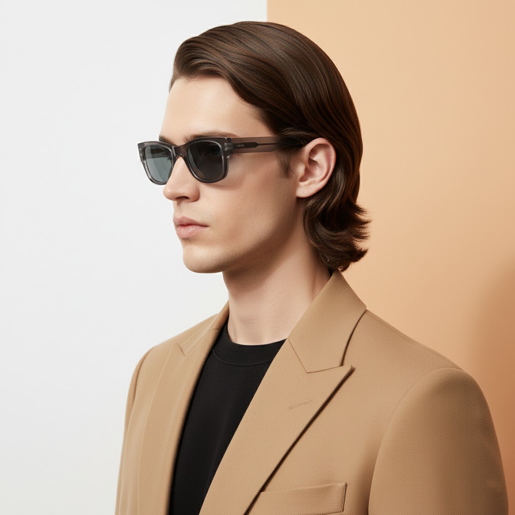 Grey Square Sunglasses for Unisex