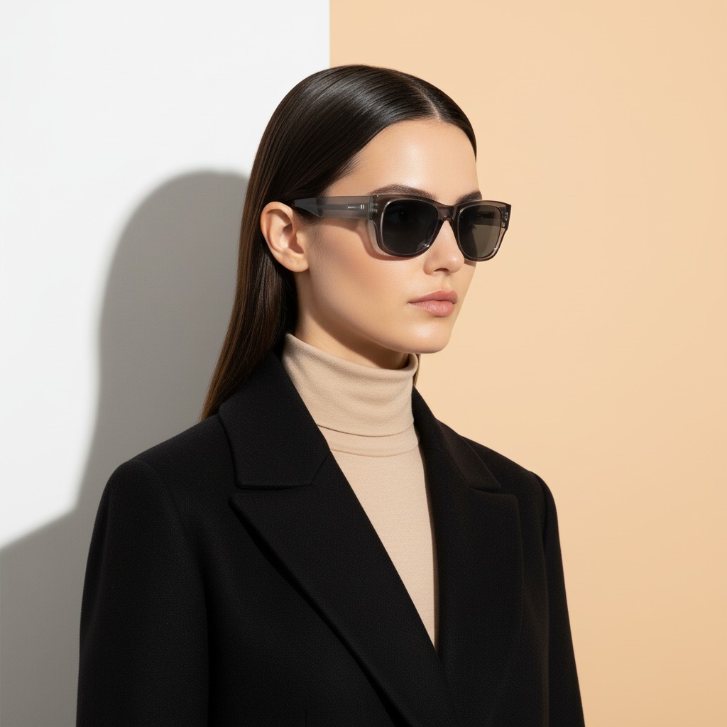 Grey Square Sunglasses for Unisex