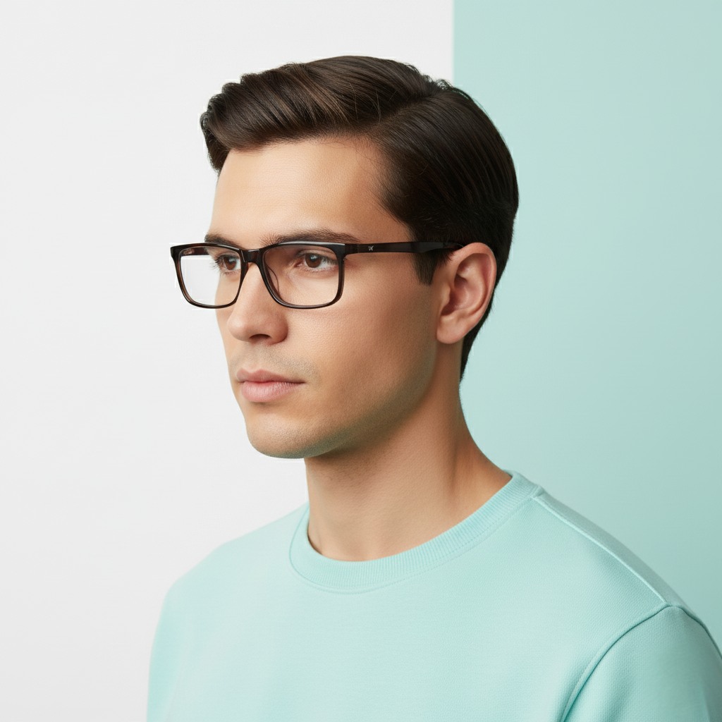Brown Rectangle Frame for Men +VIBE