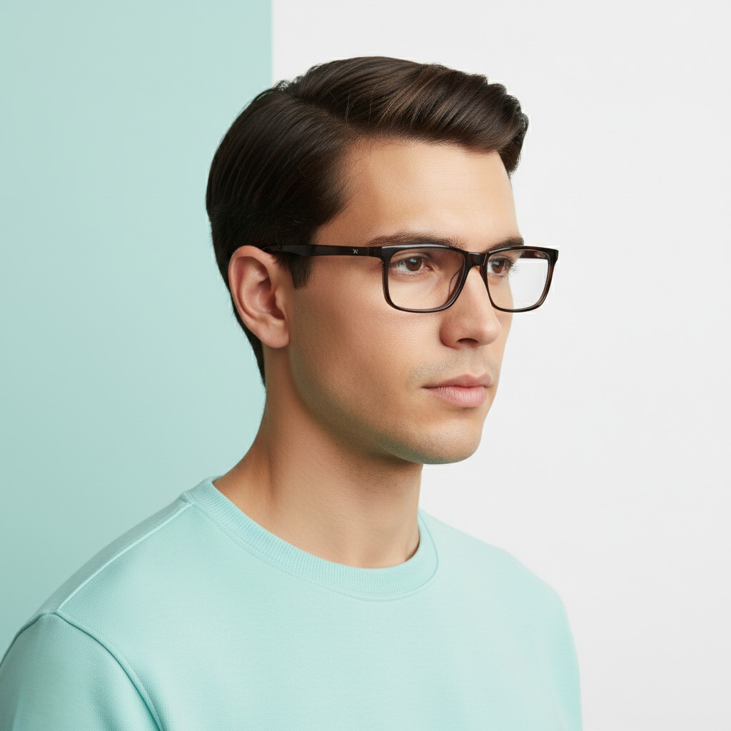Brown Rectangle Frame for Men +VIBE