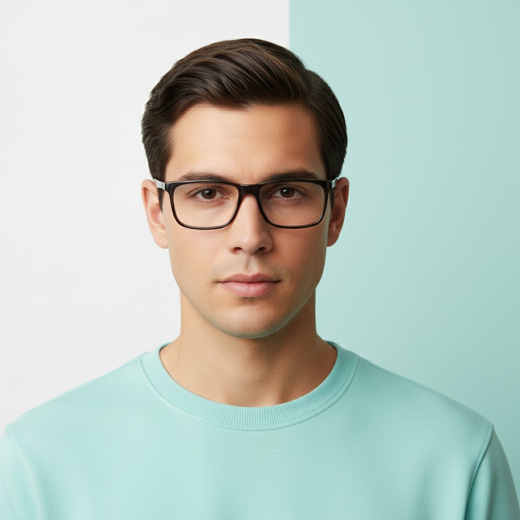 Brown Rectangle Frame for Men +VIBE