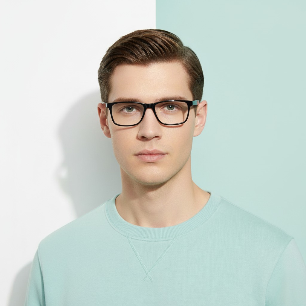 Black Rectangle Frame for Men +VIBE