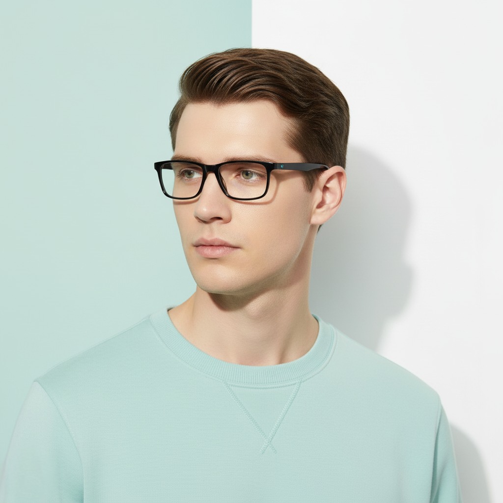 Black Rectangle Frame for Men +VIBE