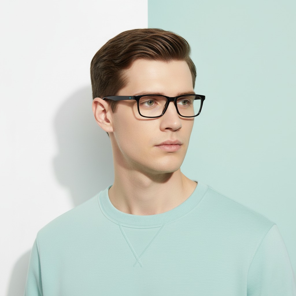 Black Rectangle Frame for Men +VIBE