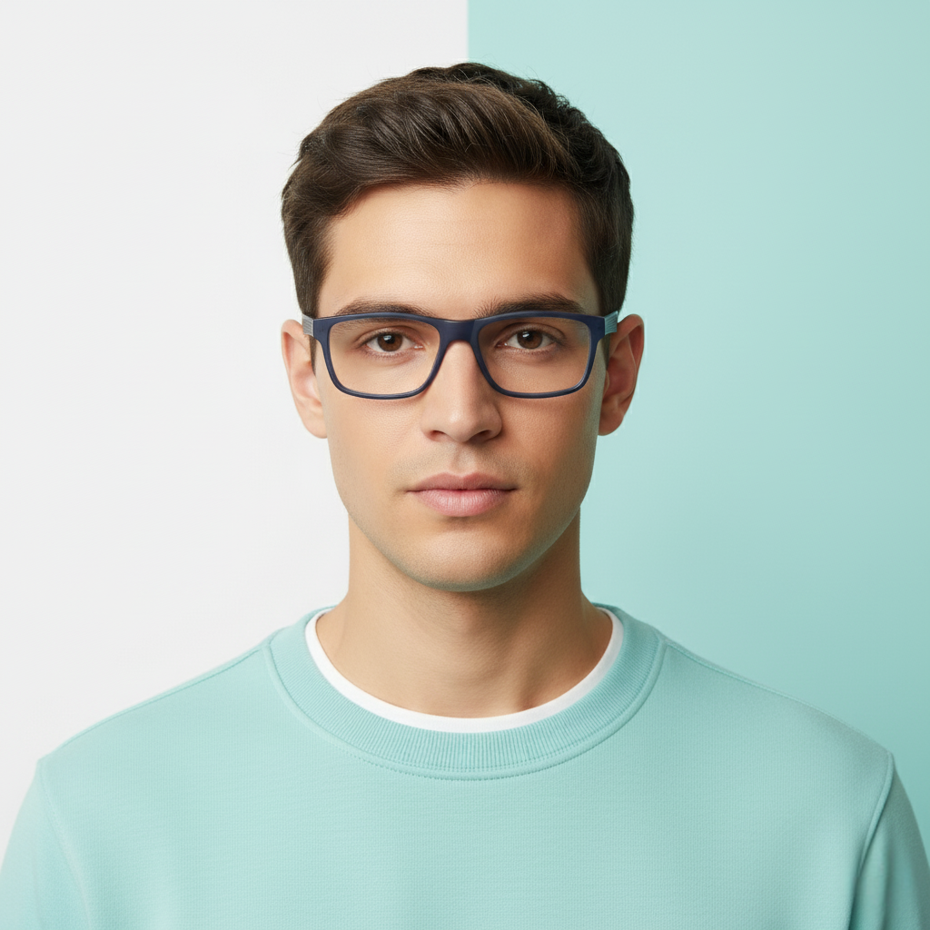 Blue Rectangle Frame for Men +VIBE