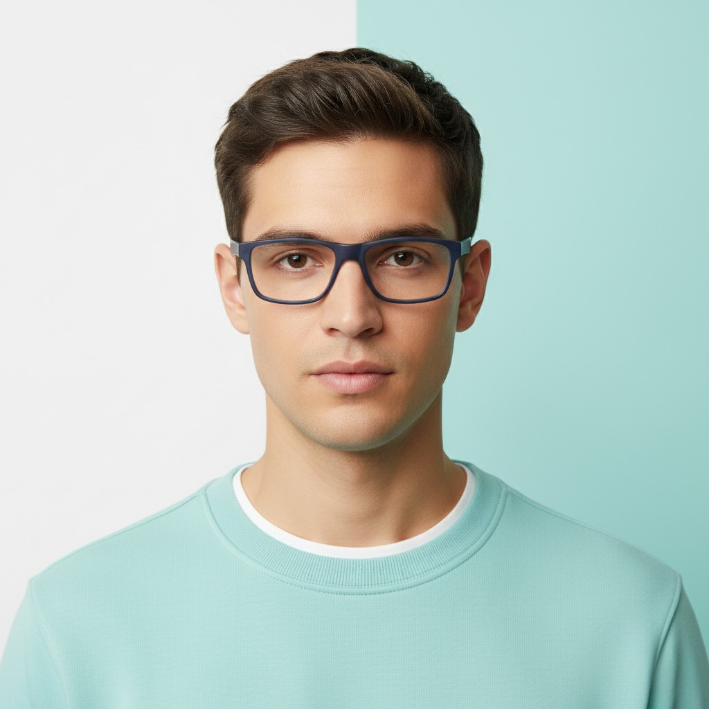Blue Rectangle Frame for Men +VIBE