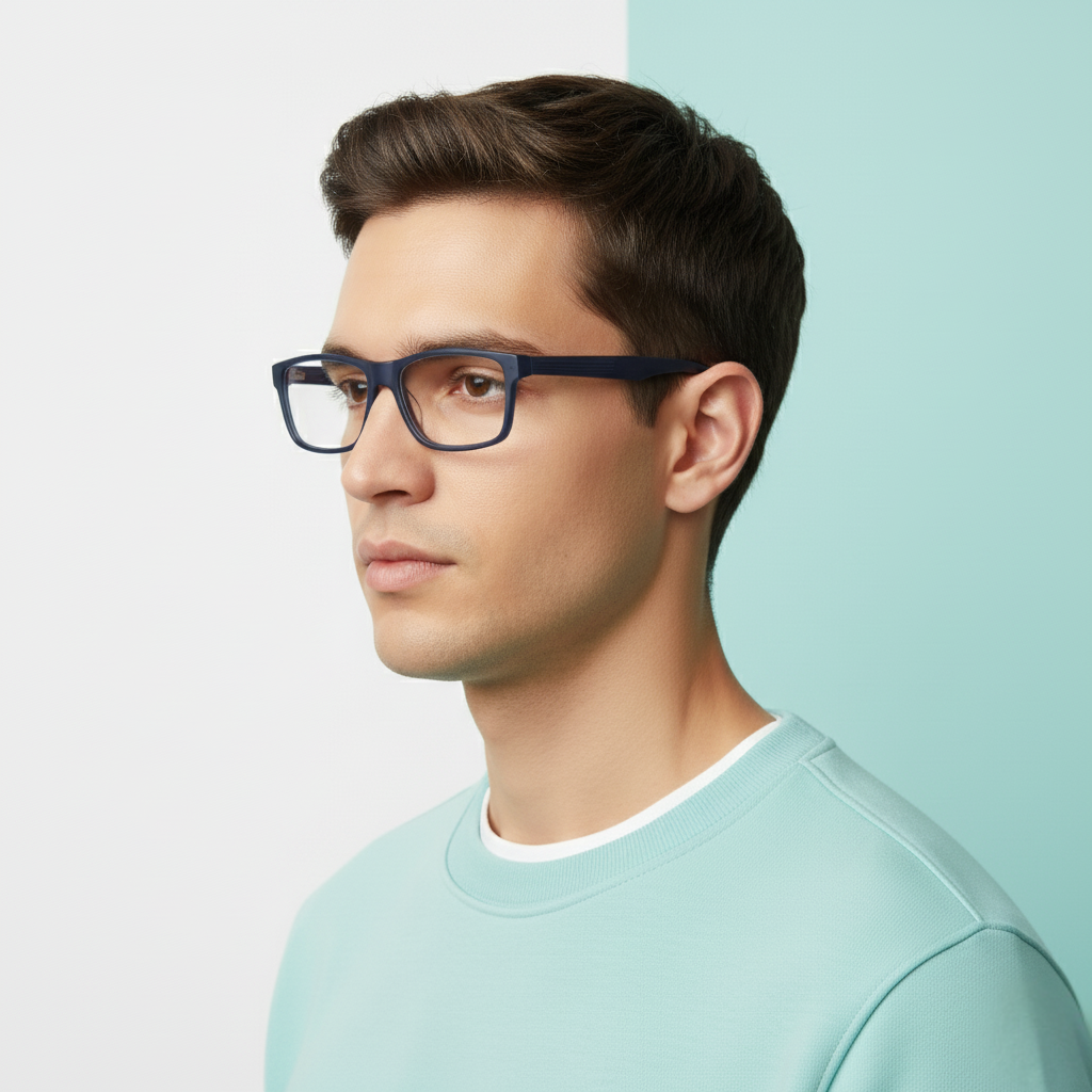 Blue Rectangle Frame for Men +VIBE
