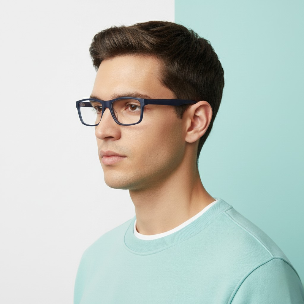 Blue Rectangle Frame for Men +VIBE
