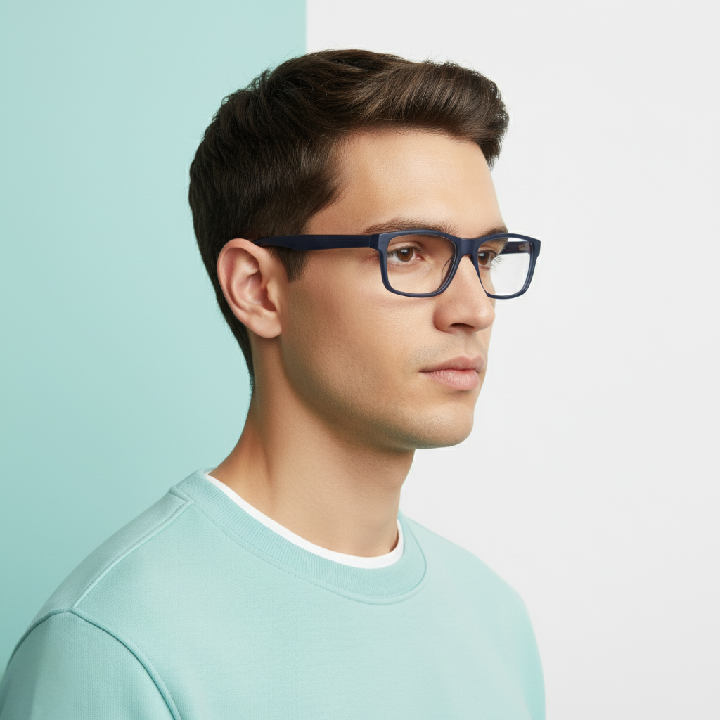 Blue Rectangle Frame for Men +VIBE