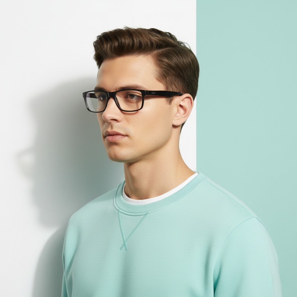 Black Rectangle Frame for Men +VIBE