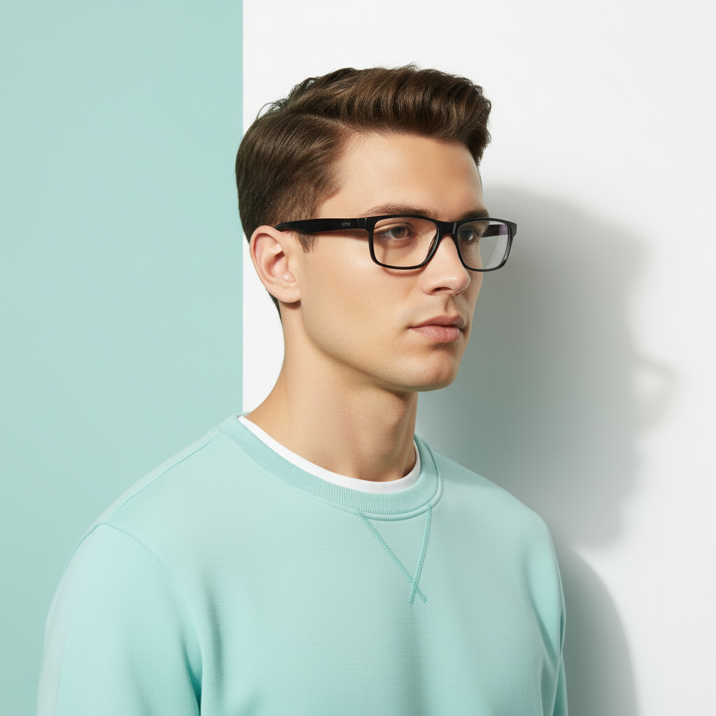 Black Rectangle Frame for Men +VIBE