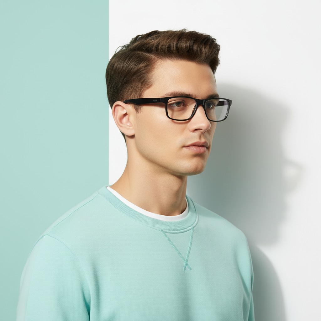 Black Rectangle Frame for Men +VIBE