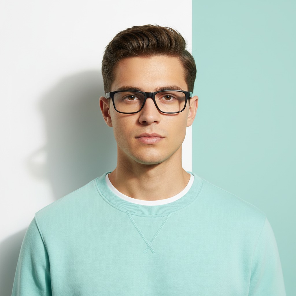 Black Rectangle Frame for Men +VIBE