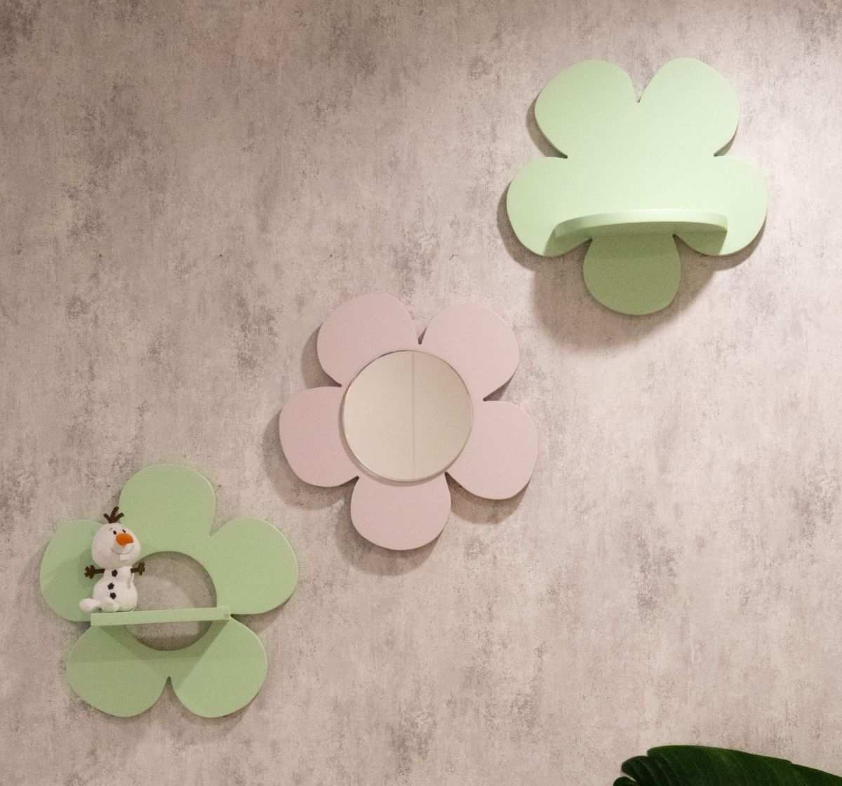Waddle & Roo Flower Mirror Yellow for Kids Room Decor