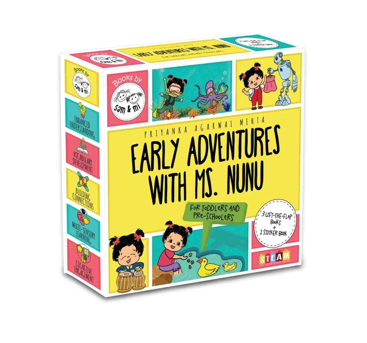 SAM & MI Early Adventures with Ms. Nunu: Set of 4 Interactive Book for Kids