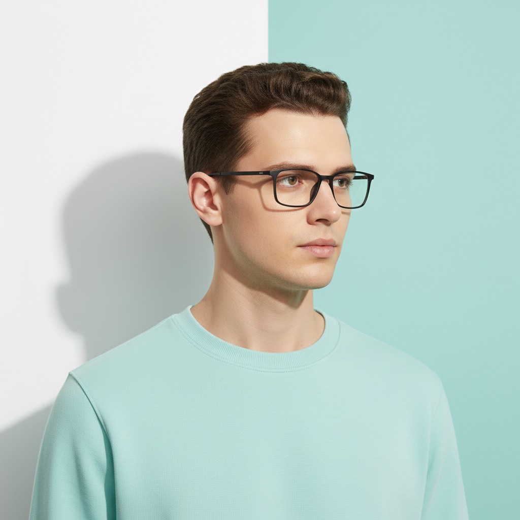Grey Rectangle Frame for Men +VIBE
