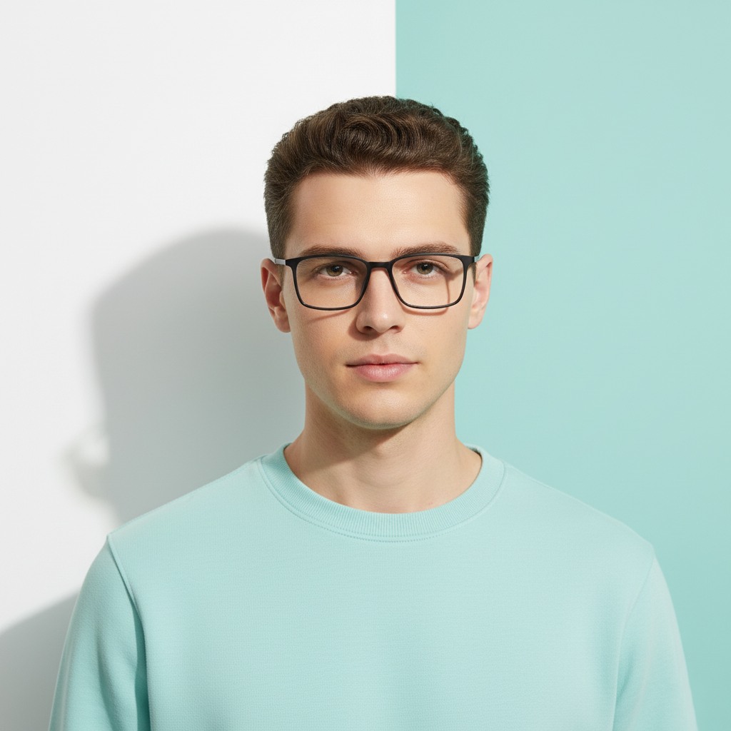 Grey Rectangle Frame for Men +VIBE