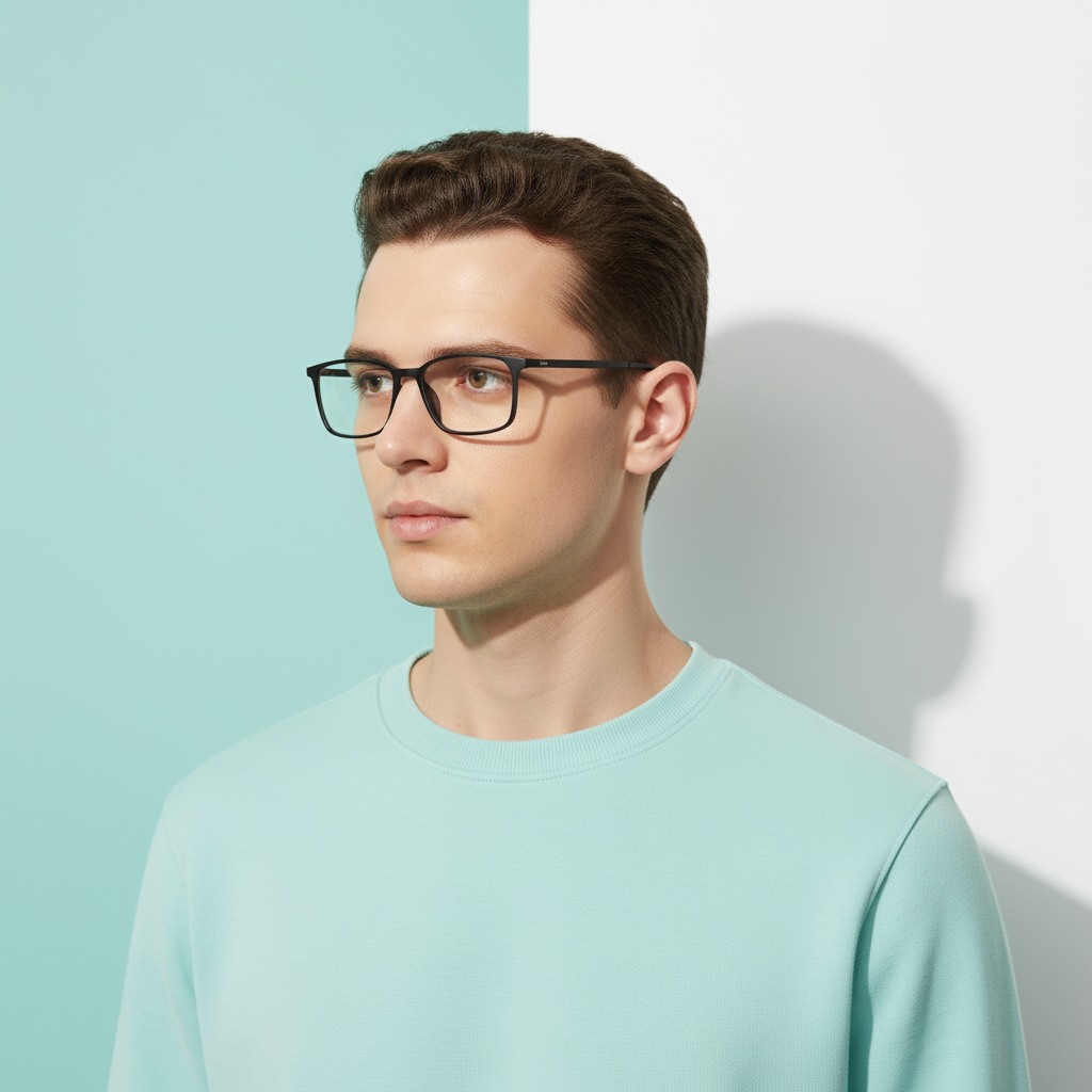 Grey Rectangle Frame for Men +VIBE