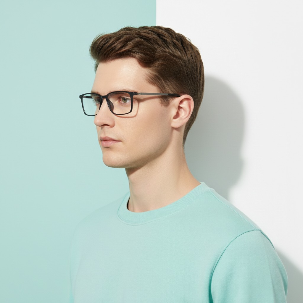 Black Rectangle Frame for Men +VIBE