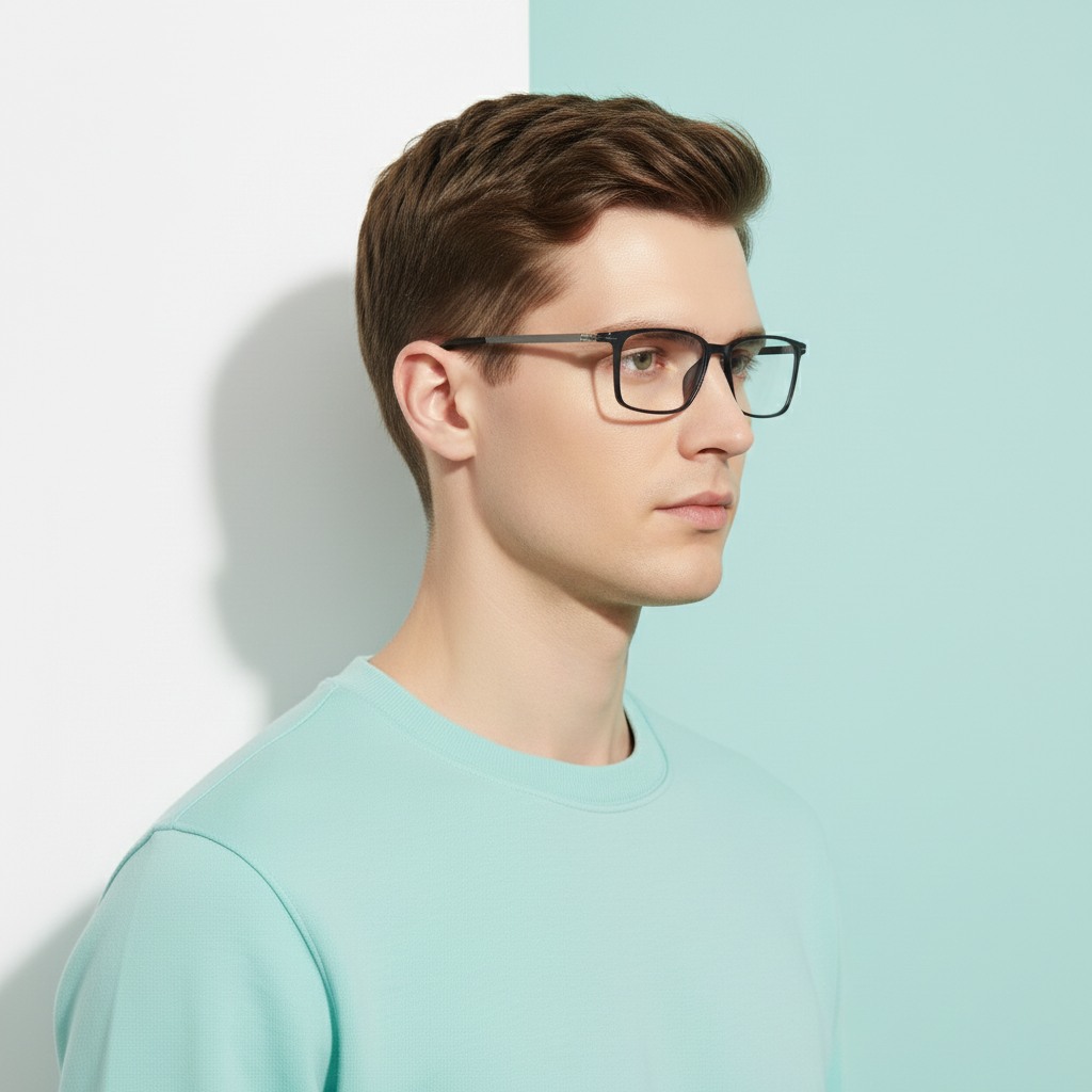 Black Rectangle Frame for Men +VIBE