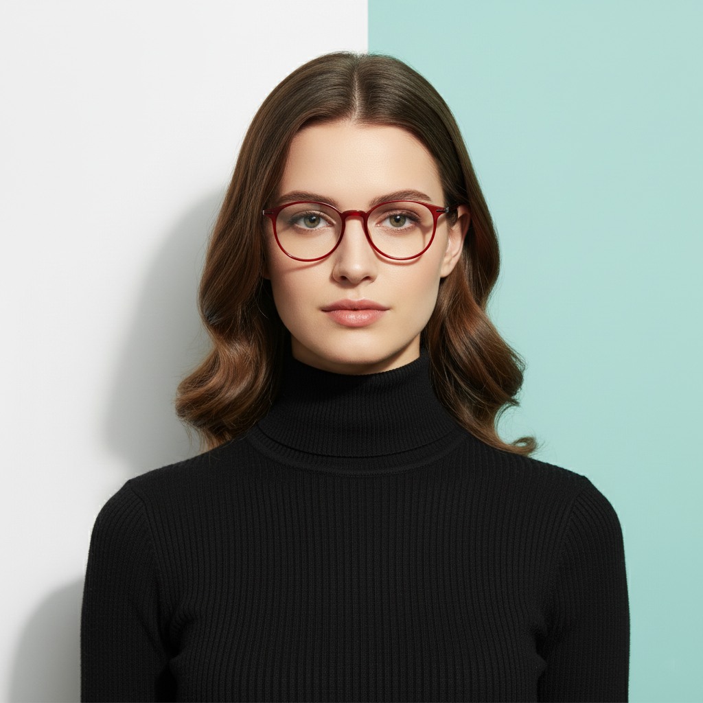 Red Round Frame for Women PopVue